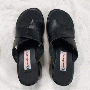 Jazzberry Black Toe Strap Sandals